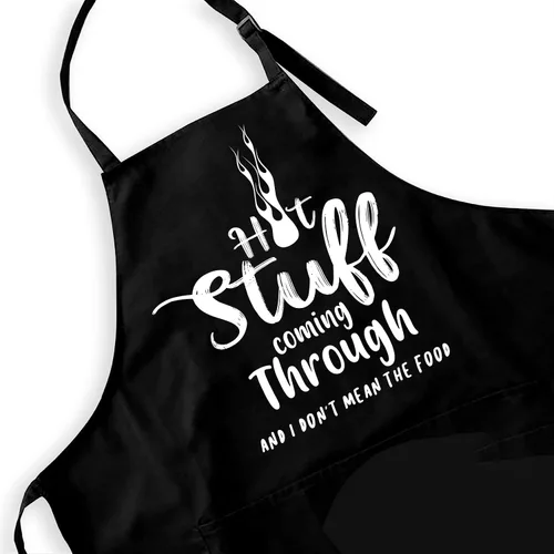 Miniatura 9 de Funny Aprons Black Kitchen Chef Apron, 2 Pockets Adjustable Neck Strap for Cooking Baking BBQ Birthday Gifts