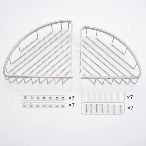 Miniatura 6 de [Paquete de 2] Organizador de esquina para ducha, estante resistente de acero inoxidable SUS304 a prueba de óxido, soporte para champú, estante