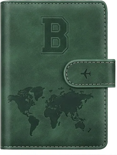 Miniatura 54 de Funda para Pasaporte Personalizada con Letra de la A a la Z, Billetera de Viaje con Bloqueo RFID, Funda para Pasaporte, Estuche para Pasaporte