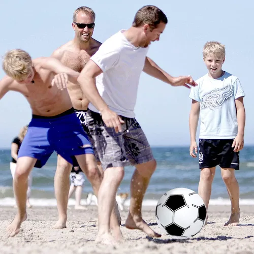 Miniatura 7 de Pelotas de playa de fútbol para niños: paquete de 12 pelotas inflables de playa a granel para piscina hawaiana tropical – 16 pulgadas temática