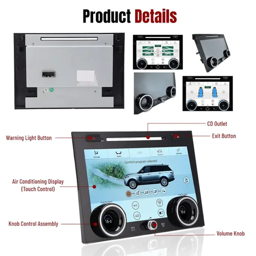 Miniatura 7 de Pantalla táctil de CA para automóvil Land L405 2013 a 2017, reemplazo de panel táctil de control de temperatura de aire de 10 pulgadas, accesorios