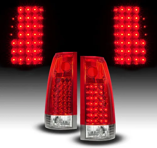 Miniatura 12 de AmeriLite para Chevy GMC [Camion C/K Truck Silverado Sierra Suburban Blazer Tahoe Yukon] Juego de luces traseras de repuesto estilo Euro en negro