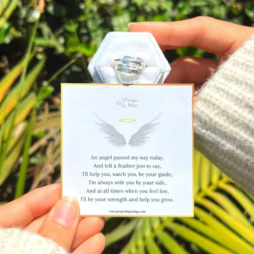 Miniatura 2 de Project Hope Rings The Feather From An Angel Ring Handcrafted 925 Sterling Silver Angel Ring Tarnish-Free & Hypoallergenic Adjustable Wrap