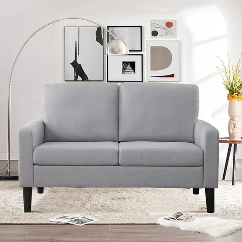 Miniatura 7 de BEEY Sofá individual de tela, cómodo sillón tapizado, muebles de sala de estar, sofá biplaza azul marino de 53 pulgadas, sofás pequeños