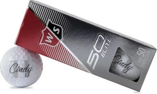 Pelotas de golf personalizadas, manga de 3 pelotas de golf Wilson Staff Elite, diseños de monograma personalizados para añadir tu nombre e iniciales