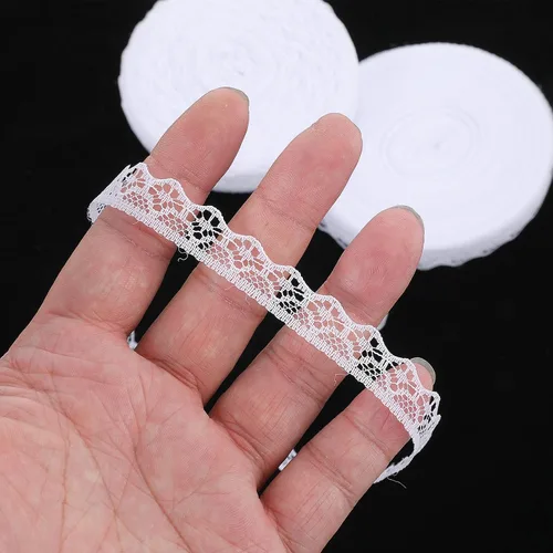 Miniatura 3 de Cinta de encaje vintage de 60 yardas x 0.5 pulgadas, borde de encaje de ganchillo, borde de encaje de algodón, para paquete de regalo, costura