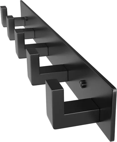 Miniatura 28 de PMMASTO Perchero montado en la pared, 3 ganchos de pared en forma de T para colgar, riel de ganchos para abrigos de acero inoxidable resistente
