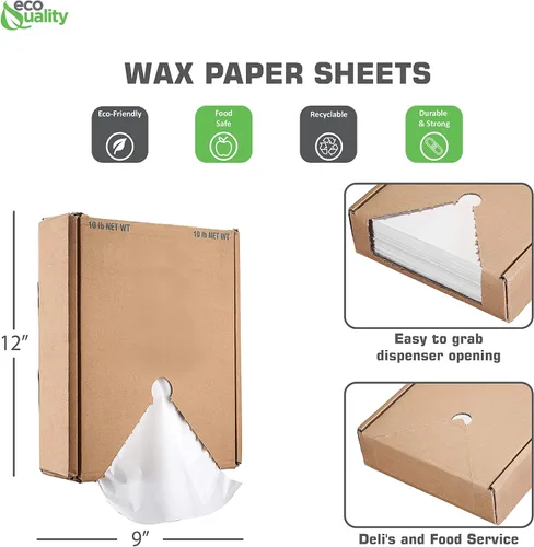 Miniatura 3 de EcoQuality - Hojas de papel enceradas en seco de 9 x 12 pulgadas, resistente a la grasa, aptas para microondas, envoltura de delicatessen