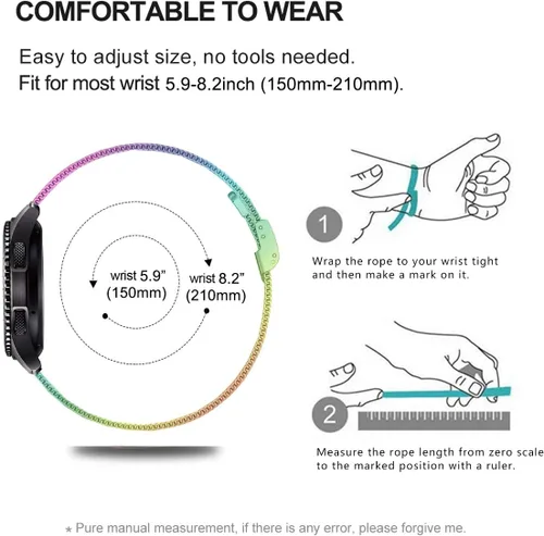 Miniatura 5 de Correa compatible con Galaxy Watch 4/4 Classic / 5/5 Pro / 6/6 classic / 3 1.614 in / Galaxy Watch 1.654 in / Active 2, correa de repuesto de malla