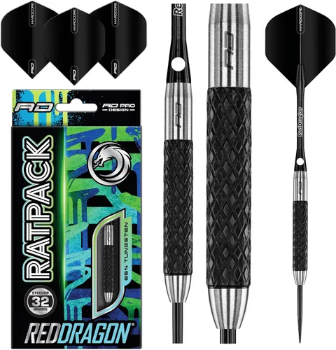 Set de dardos de tungsteno RED Dragon Rat de 26 g, 28 g, 25 g, 30 g, 32 g o 35 g con vuelos y cañas