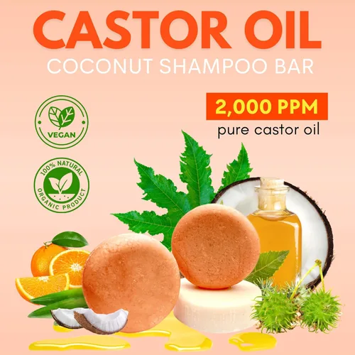 Miniatura 2 de Juego de 3 barras de champú y acondicionador de aceite de ricino - Juego de 3 barras de jabón de champú sólido natural para mujeres con cabello liso
