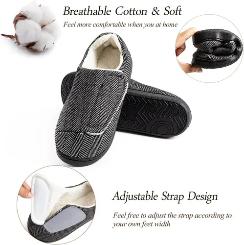 Miniatura 3 de Urbancolr Urbancolr - Zapatos ajustables para mujer, con espalda cerrada, lavables para interiores, con correa de cierre ajustable, para pies