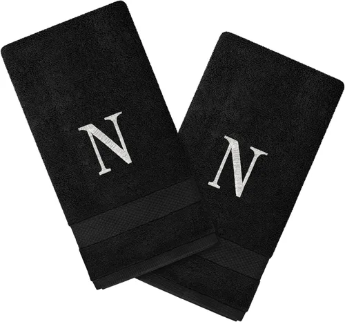 Personalized Passion Juego de 2 toallas de mano con monograma, 16 x 27 pulgadas, algodón turco altamente absorbente y suave, toallas de mano con