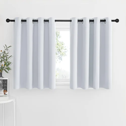 Miniatura 60 de NICETOWN Cortinas opacas de cocina para ventana sobre el fregadero, aislamiento térmico, decoración del hogar, pequeños niveles opacos con ojales
