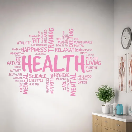 Miniatura 15 de Vinilo adhesivo para pared, diseño de nube, sala médica, relajación, spa, decoración grande (ig6159) (XL 45 x 62 pulgadas, negro mate)