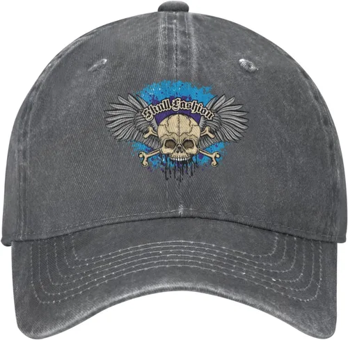 Miniatura 2 de Cowboy Hat Trendy Hats for Man and Women Djustable Four Season Outdoor Baseball Cap of Hell Skull with Angel Deep Heather