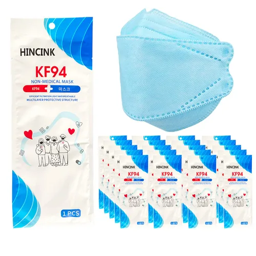 Miniatura 16 de [Paquete de 30] Mascarillas Kf94 negras [empaquetadas individualmente], unisex, máscara de 4 capas, estilo triple plegable para adultos y mayores