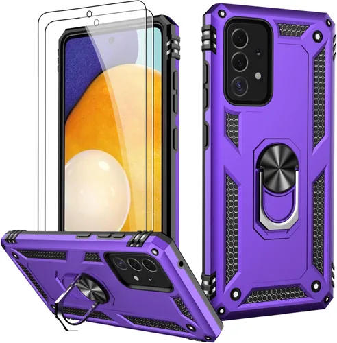 Miniatura 22 de LUMARKE Funda para Galaxy A51 4G con protector de pantalla, supera los 16 pies, probada en caídas, de grado militar, con soporte de anillo Rojo