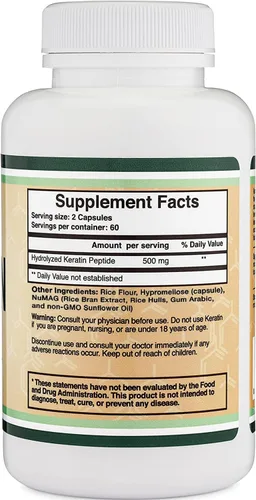 Miniatura 3 de Vitamina de queratina para el crecimiento del cabello (500 mg por porción, 120 píldoras) Tratamiento capilar de queratina para hombres y mujeres