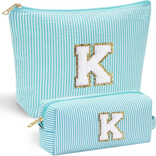 Miniatura 159 de YOOLIFE Regalos del Día de la Madre para mujeres, bolsa de maquillaje con inicial, bolsa de cosméticos, bolsa de maquillaje de viaje, regalos Rosado