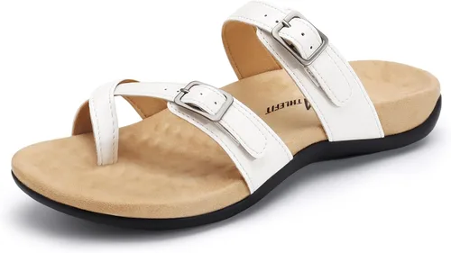 Miniatura 10 de Athlefit Sandalias ortopédicas para mujer con soporte de arco ajustable y cómodas para caminar