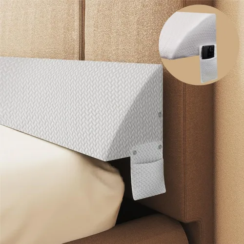 Miniatura 9 de Tapón de almohada de cuña para cama Queen, relleno de espacio de colchón con cuña triangular para espacio de cabecera, posición de bolsillo lateral