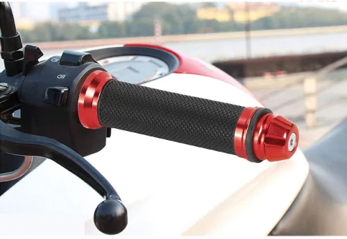 Miniatura 2 de Manillar de motocicleta, manillar de goma de aluminio para motocicleta, compatible con mango de bicicleta de 7/8 (rojo)