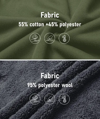 Miniatura 41 de SCODI Sudaderas con capucha para hombre, forro polar pesado, cremallera completa, forro de sherpa grueso, chaqueta con capucha
