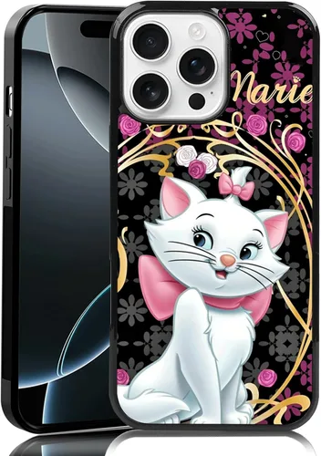 Miniatura 99 de Elegante funda de teléfono con diseño de gato Marie compatible con iPhone 11, funda de encaje dorado para iPhone, a prueba de golpes, rosa fucsia