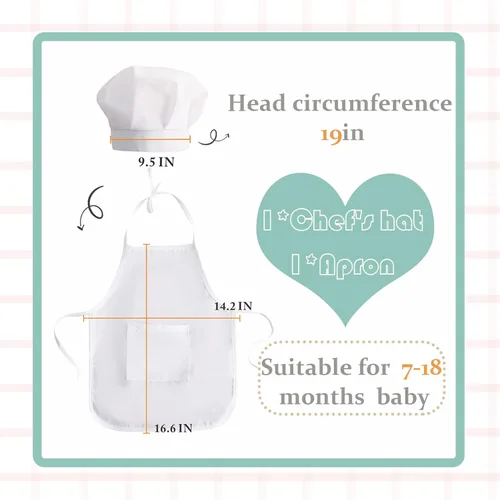 Miniatura 2 de KHC-KHF Traje de chef para recién nacido, disfraz de chef para bebé, disfraz de chef para niños, disfraz de cosplay para niños y niñas 7-18 meses