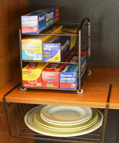 Miniatura 4 de Estante organizador para envoltorios de cocina marca DecoBros, para cajas pequeñas y estándar de 2-1/2 pulgadas