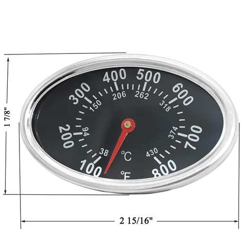 Miniatura 2 de Termómetro de tapa Medidor de temperatura Piezas de repuesto para DYNA-GLO DGF510SBP, DGF493BNP, BBQ Grillware GGPL-2100, indicador de calor