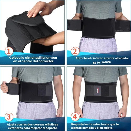 Miniatura 8 de Soporte de espalda de tamaño extra grande para dolor de espalda inferior (XXXL)