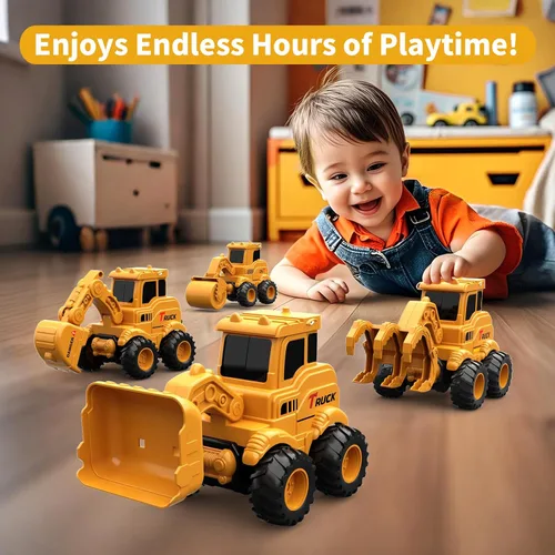 Miniatura 6 de Olbyefly Juguetes de Construcción para Niños de 2 3 4 5 6 + Años, Niños Pequeños y Niñas, Juguetes de Camiones Excavadores de Caja de Arena