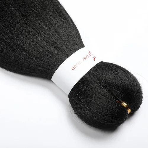 Miniatura 5 de Extensiones de cabello trenzado preestiradas color negro, 28 pulgadas, paquete de 8 trenzas sintéticas de ganchillo, cabello de ganchillo trenzado