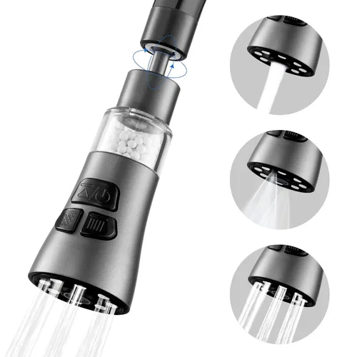 Filtro de Agua para Grifo de Fregadero - Juego de Filtro de Grifo Giratorio de 360° con 9 Accesorios, Extensor Rociador Purificador de 3 Modos