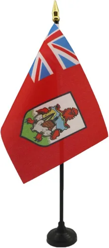Miniatura 30 de Venezuela Old 7 estrellas con brazos Bandera de mesa 4'' x 6'' - Antigua bandera venezolana de escritorio 5.9 x 3.9 in - tapa de lanza dorada - AZ