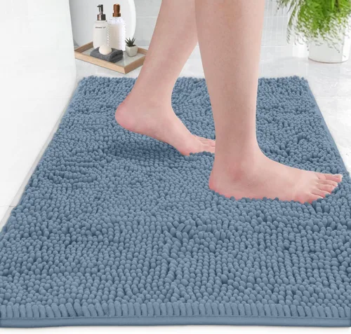 Miniatura 122 de LuxUrux Tapete de microfibra afelpada, de felpilla extrasuave, pelo largo de 1 pulgada, muy absorbente, para baño o ducha, lavar y secar a máquina