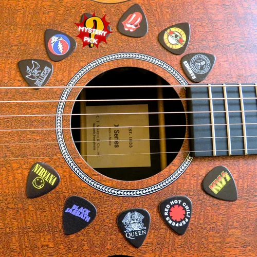 Miniatura 5 de Juego de púas de guitarra de 12 álbumes clásicos para cada guitarrista. Impresión a doble cara. Púas de 0,46, 0,71, 0,81, 0,88, 0,96 y 1,2 mm