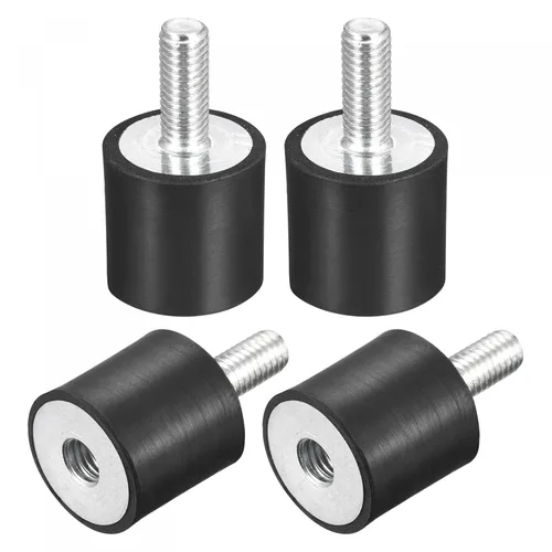 Miniatura 6 de uxcell Amortiguador de choque D20mmxH15m m del aislador de la vibración del macho/femenino de los soportes 4pcs M6 de goma