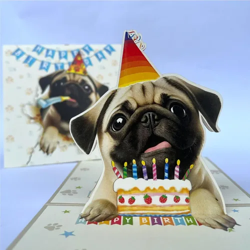 Miniatura 8 de Tarjeta de cumpleaños de perro Beagle 3D emergente – Felicitación de feliz cumpleaños para los amantes de los perros – Tarjeta desplegable
