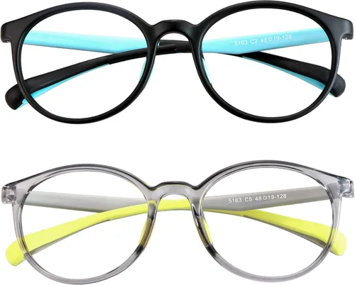 Miniatura 18 de 2 pares de lentes de bloqueo de luz azul para niños, protección UV400, antirayos azules, para computadora para niños y niñas de 3 a 12 años