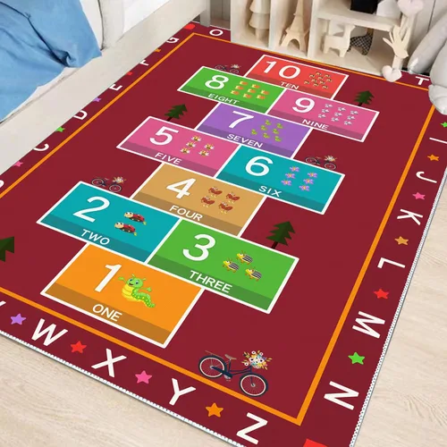 Miniatura 8 de Hopscotch - Alfombra de juego para niños, alfombra educativa del alfabeto ABC, tapete de juego para contar niños para sala de juegos, aula