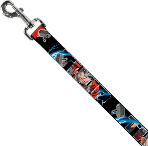 Miniatura 2 de Buckle-Down Correa para mascotas - THOR Poses/Martillo - 6 pies de largo - 1" de ancho
