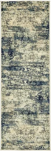 Miniatura 3 de Unique Loom Mystic Collection - Alfombra Sena (2 pies x 6 pies, color azul marino/beige)