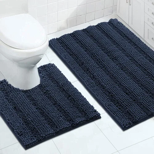Miniatura 96 de Turquoize Alfombras de Baño de Chenilla Peludas Alfombra de Baño Antideslizante Gruesas Alfombras Peludas para Baño Chenilla Juego de Alfombra