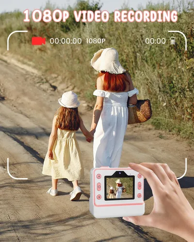 Miniatura 6 de Cámara de impresión instantánea para niñas y niños de 3 a 12 años, cámaras digitales 1080P para niños, regalos de cumpleaños de Navidad para niñas