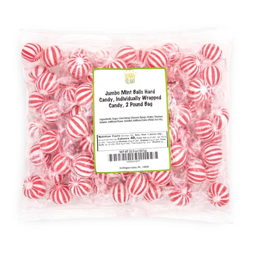 Miniatura 7 de Bolitas de menta jumbo de 2 libras Caramelo duro con sabor clásico a menta Caramelo antiguo para bufés de vacaciones y cuencos de oficina