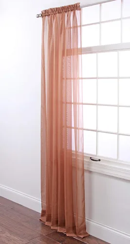 Miniatura 67 de Stylemaster Elegance Cenefa recta de gasa transparente, 60 x 14 pulgadas, color dorado