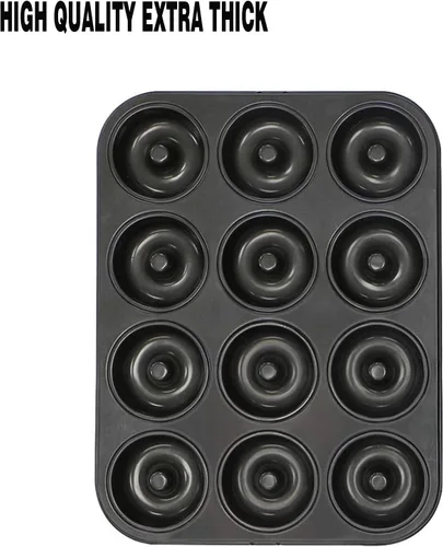 Miniatura 4 de Webake molde para hornear donas extragrueso y antiadherente, tamaño estándar, con capacidad para 12 donas de 2.8 pulgadas